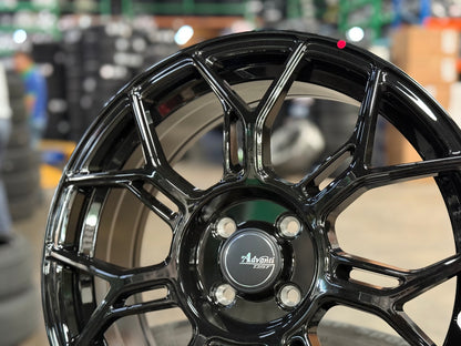 New 17X7 ET40 Advanti Asphalt Rim (4 wheel) Gloss Black 4X100