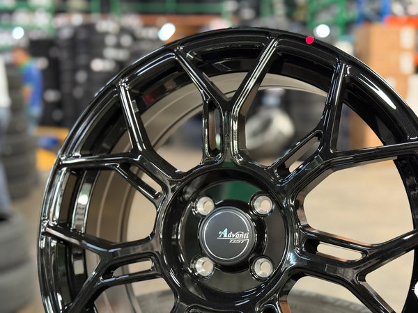 New 17X7 ET40 Advanti Asphalt Rim (4 wheel) Gloss Black 4X100