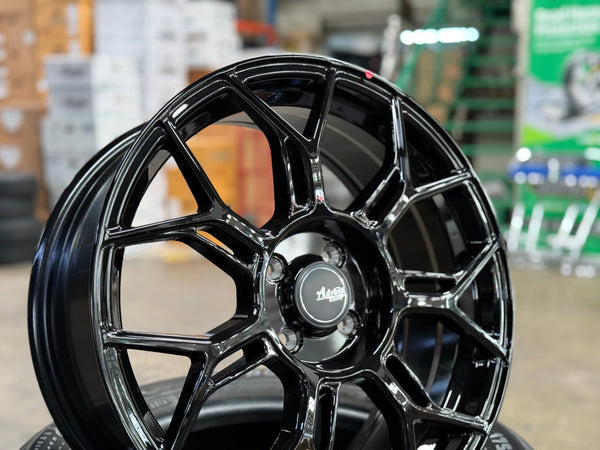 New 17X7 ET40 Advanti Asphalt Rim (4 wheel) Gloss Black 4X100