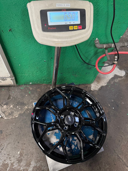 New 17X7 ET40 Advanti Asphalt Rim (4 wheel) Gloss Black 4X100