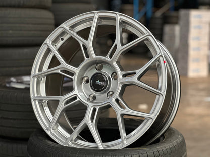 New 18X8.5 ET40 Advanti Asphalt Rim (4 wheel) Gloss Silver 5X114.3