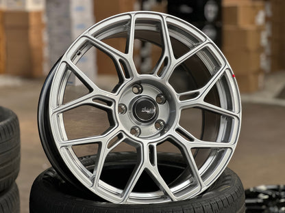 New 18X8.5 ET40 Advanti Asphalt Rim (4 wheel) Gloss Silver 5X114.3