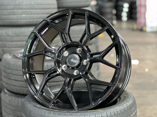 New 18X8.5 ET40 Advanti Asphalt Rim (4 wheel) Gloss Black 5X114.3