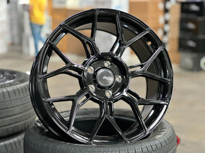 New 18X8.5 ET40 Advanti Asphalt Rim (4 wheel) Gloss Black 5X114.3