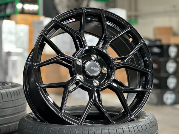 New 18X8.5 ET40 Advanti Asphalt Rim (4 wheel) Gloss Black 5X114.3