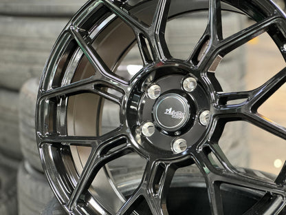 New 18X8.5 ET40 Advanti Asphalt Rim (4 wheel) Gloss Black 5X114.3