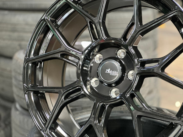 New 18X8.5 ET40 Advanti Asphalt Rim (4 wheel) Gloss Black 5X114.3