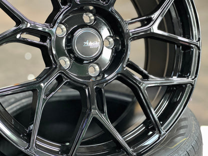 New 18X8.5 ET40 Advanti Asphalt Rim (4 wheel) Gloss Black 5X114.3