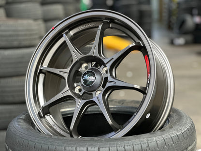 New 15X6.5 ET38 Advanti MI526 Rim (4 wheel) Matt Gunmetal 4X100