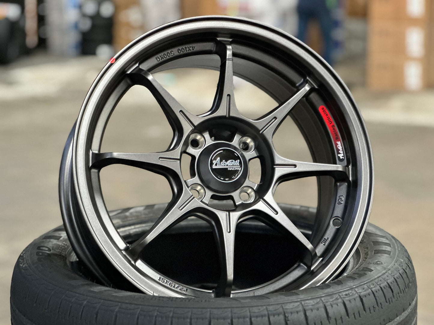 New 15X6.5 ET38 Advanti MI526 Rim (4 wheel) Matt Gunmetal 4X100