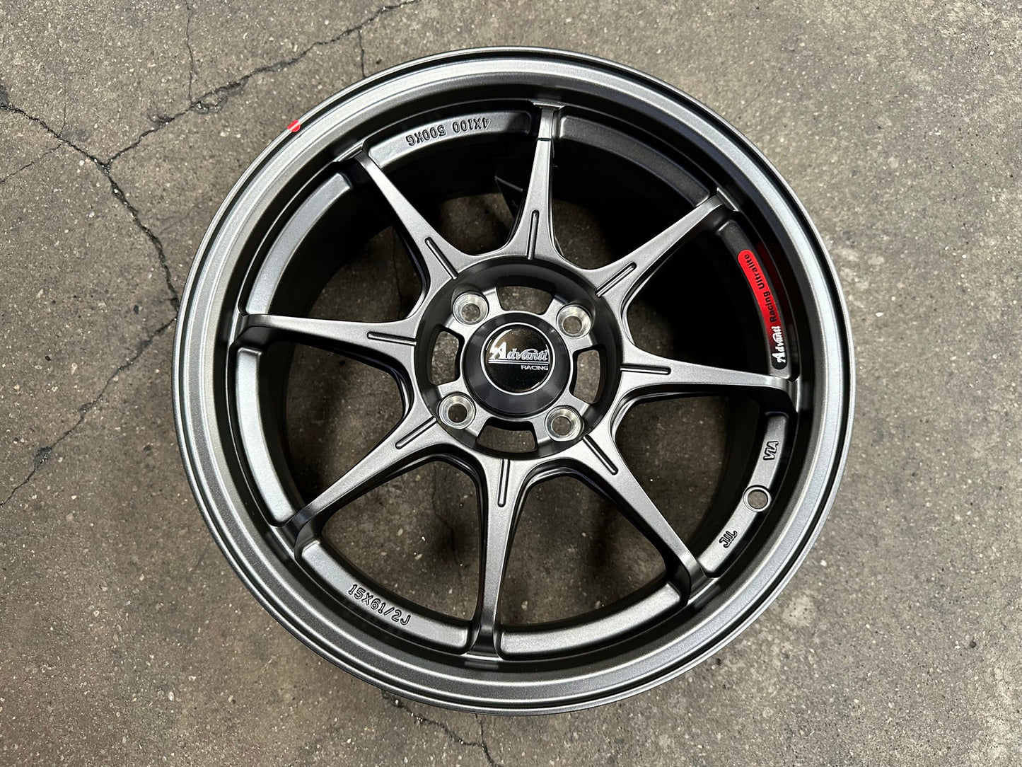New 15X6.5 ET38 Advanti MI526 Rim (4 wheel) Matt Gunmetal 4X100