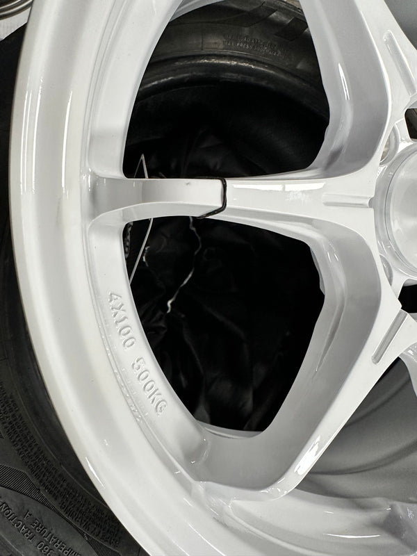 New 15X6.5 ET38 Advanti MI526 Rim (4 wheel) Gloss White 4X100