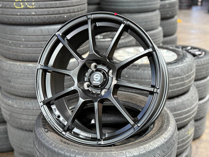 New 17X7 ET25 Sparco Assetto GaraRim (4 wheel) Matt Black 4X108