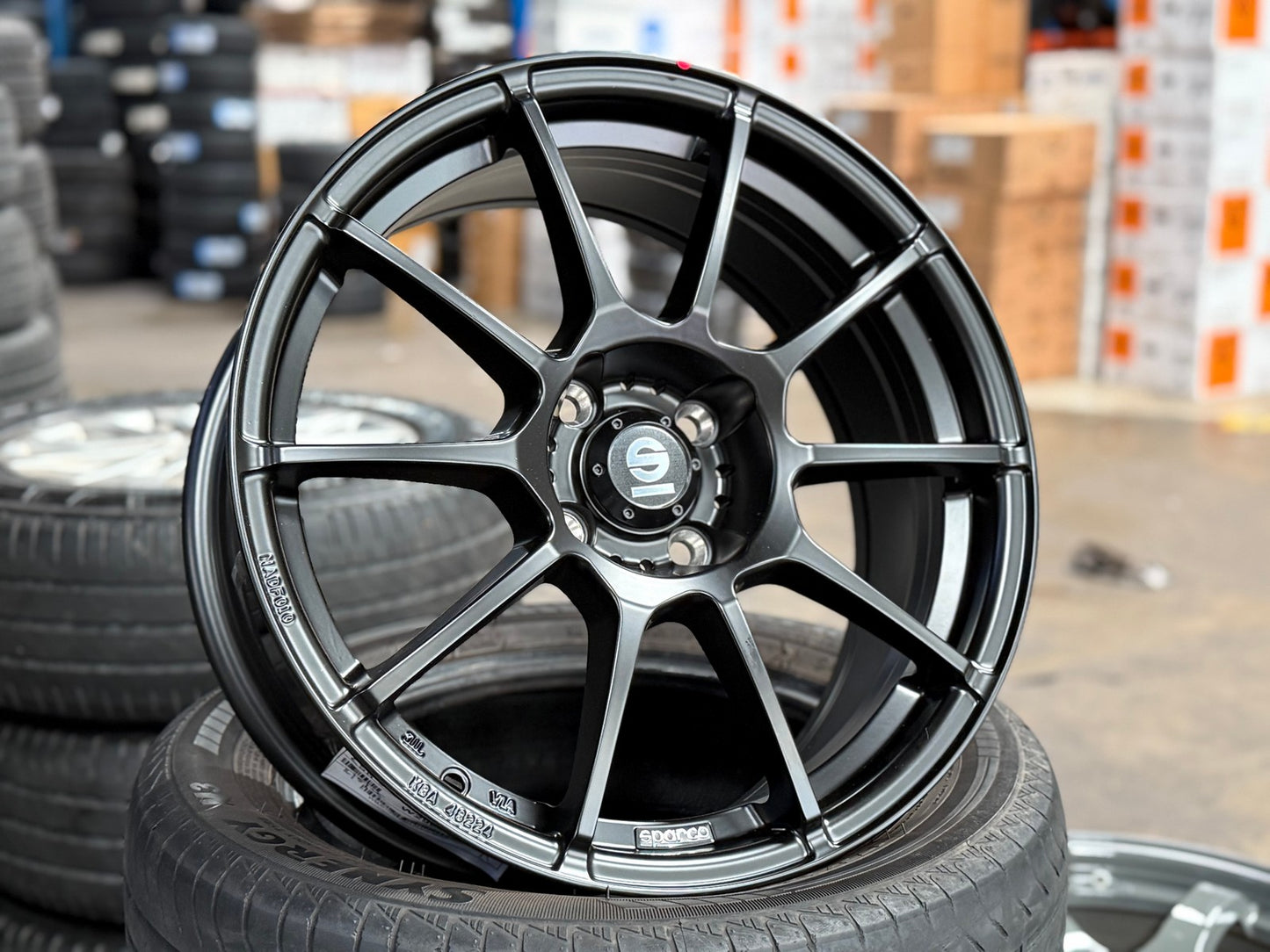 New 17X7 ET25 Sparco Assetto GaraRim (4 wheel) Matt Black 4X108