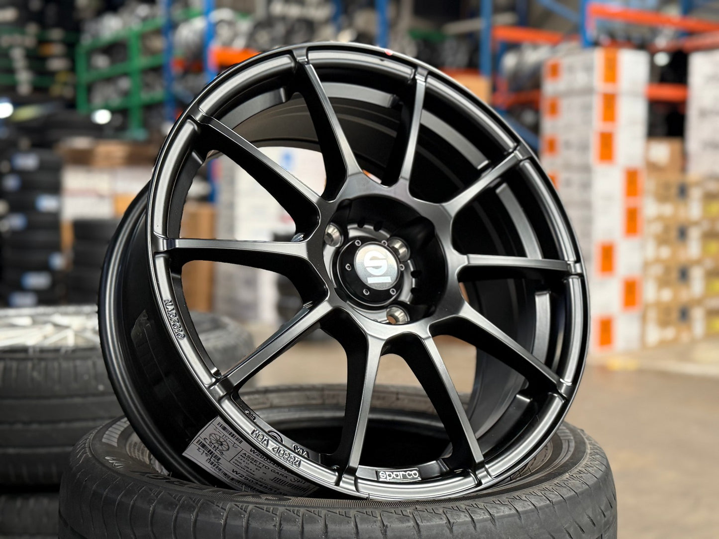 New 17X7 ET25 Sparco Assetto GaraRim (4 wheel) Matt Black 4X108