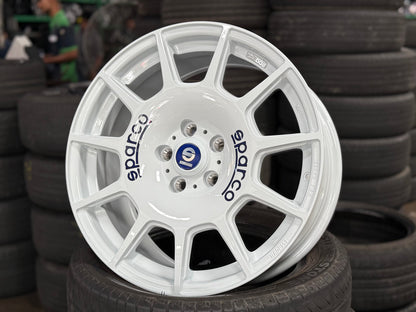 New 18X8 ET45 Sparco Terra Rim (4 wheel) Gloss White 5X112