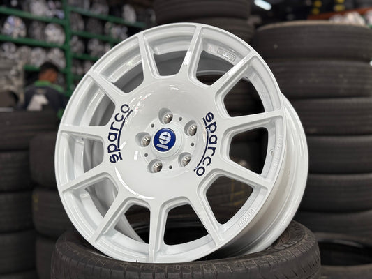 New 18X8 ET45 Sparco Terra Rim (4 wheel) Gloss White 5X112