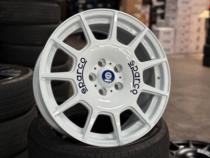 New 18X8 ET45 Sparco Terra Rim (4 wheel) Gloss White 5X112