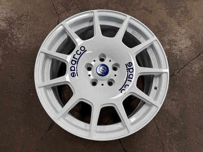 New 18X8 ET45 Sparco Terra Rim (4 wheel) Gloss White 5X112