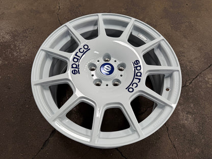 New 18X8 ET45 Sparco Terra Rim (4 wheel) Gloss White 5X112