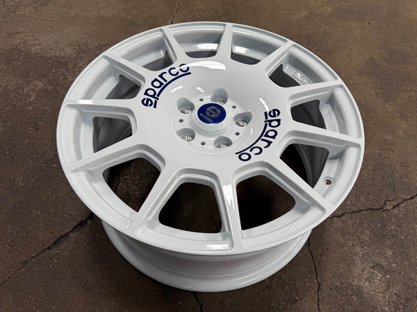 New 18X8 ET45 Sparco Terra Rim (4 wheel) Gloss White 5X112