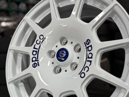 New 18X8 ET45 Sparco Terra Rim (4 wheel) Gloss White 5X112