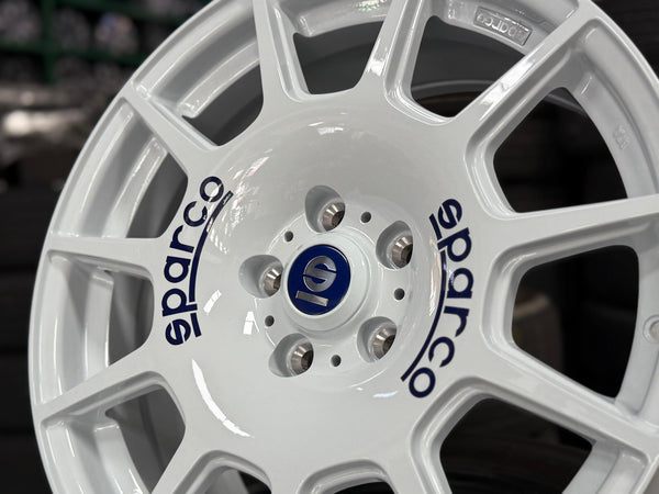 New 18X8 ET45 Sparco Terra Rim (4 wheel) Gloss White 5X112