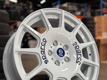New 18X8 ET45 Sparco Terra Rim (4 wheel) Gloss White 5X112