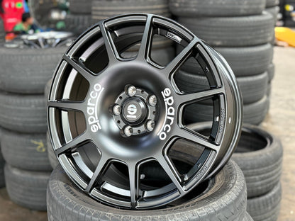 New 18X8 ET45 Sparco Terra Rim (4 wheel) Matt Black 5X112