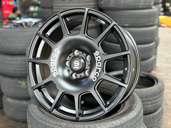 New 18X8 ET45 Sparco Terra Rim (4 wheel) Matt Black 5X112
