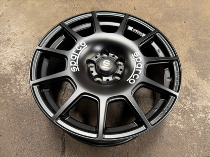 New 18X8 ET45 Sparco Terra Rim (4 wheel) Matt Black 5X112