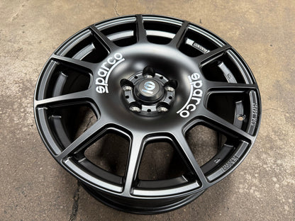 New 18X8 ET45 Sparco Terra Rim (4 wheel) Matt Black 5X112