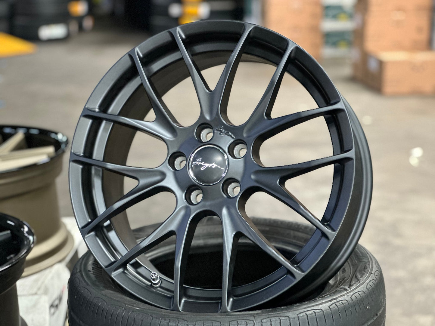 New 18X7.5 ET48 Breyton GTS-R Rim (4 wheel) Matt Black 5X112