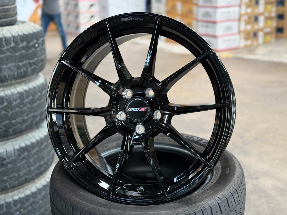 New 18X8 ET40 Motec MCR2 Rim (4 wheel) Gloss Black 5X108