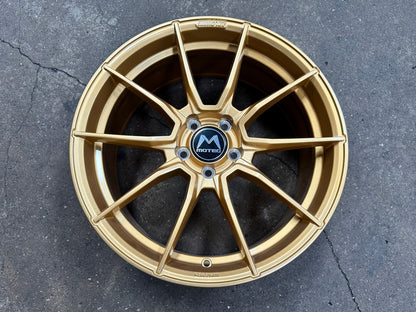 New 19X8.5 ET43 Motec MCR2 Rim (4 wheel) Gloss Gold 5X112