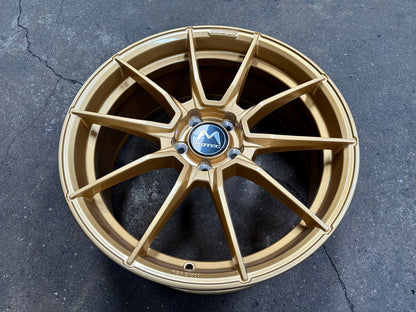 New 19X8.5 ET43 Motec MCR2 Rim (4 wheel) Gloss Gold 5X112