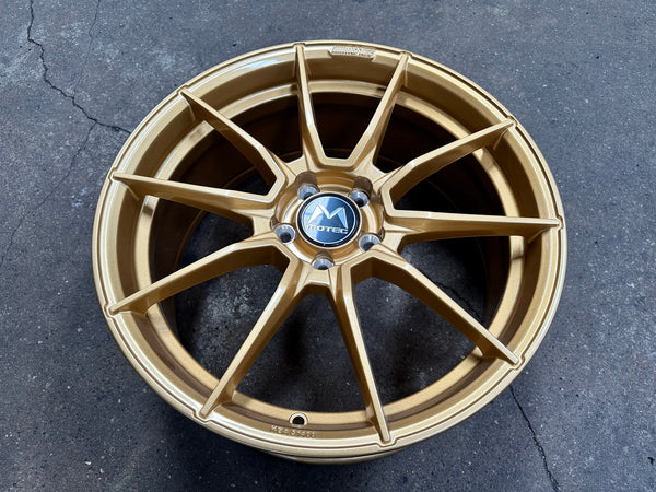 New 19X8.5 ET43 Motec MCR2 Rim (4 wheel) Gloss Gold 5X112