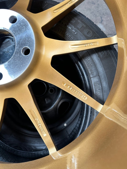 New 19X8.5 ET43 Motec MCR2 Rim (4 wheel) Gloss Gold 5X112