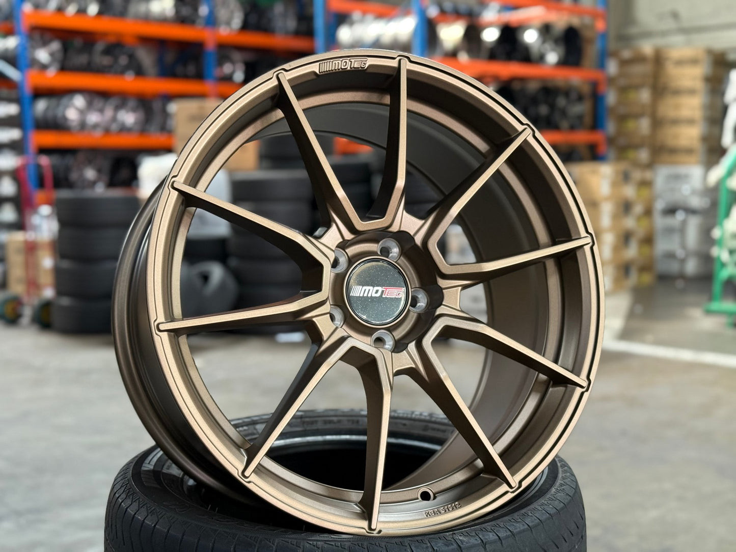 New 19X9.5 ET45 Motec MCR2 Rim (4 wheel) Matt Bronze 5X112