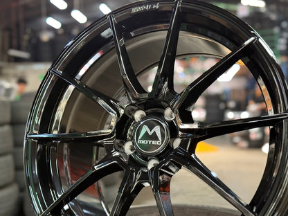New 19X9.5 ET45 Motec MCR2 Rim (4 wheel) Gloss Black 5X112