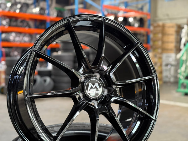 New 19X9.5 ET45 Motec MCR2 Rim (4 wheel) Gloss Black 5X112