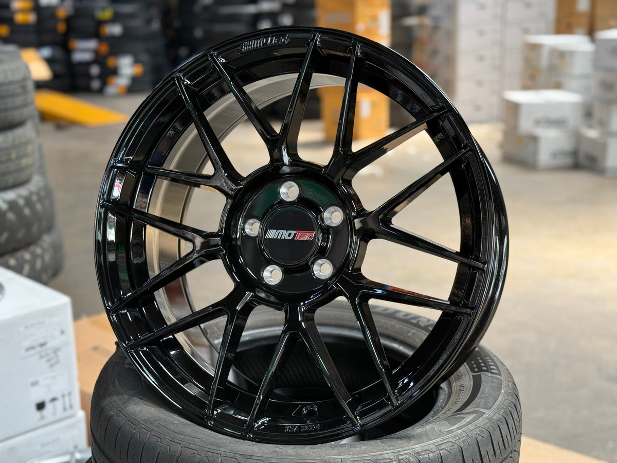 New 18X8 ET45 Motec MCR3 Rim (4 wheel) Gloss Black 5X112