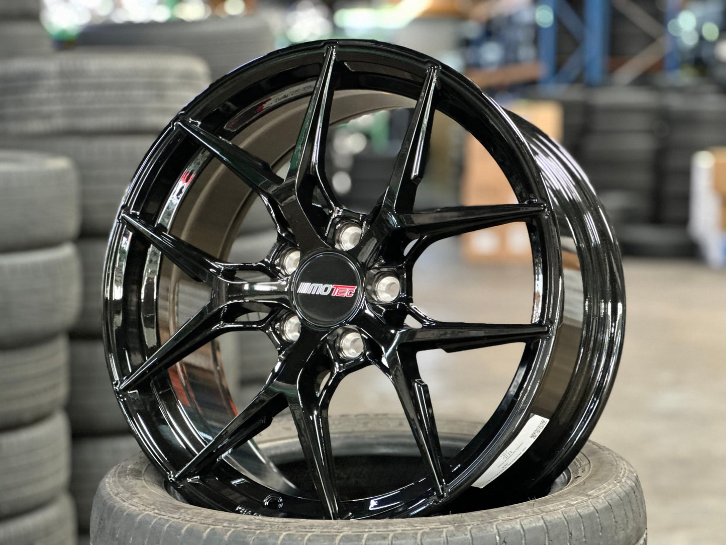 New 18X8 ET45 Motec MCR4 Rim (4 wheel) Gloss Black 5X112