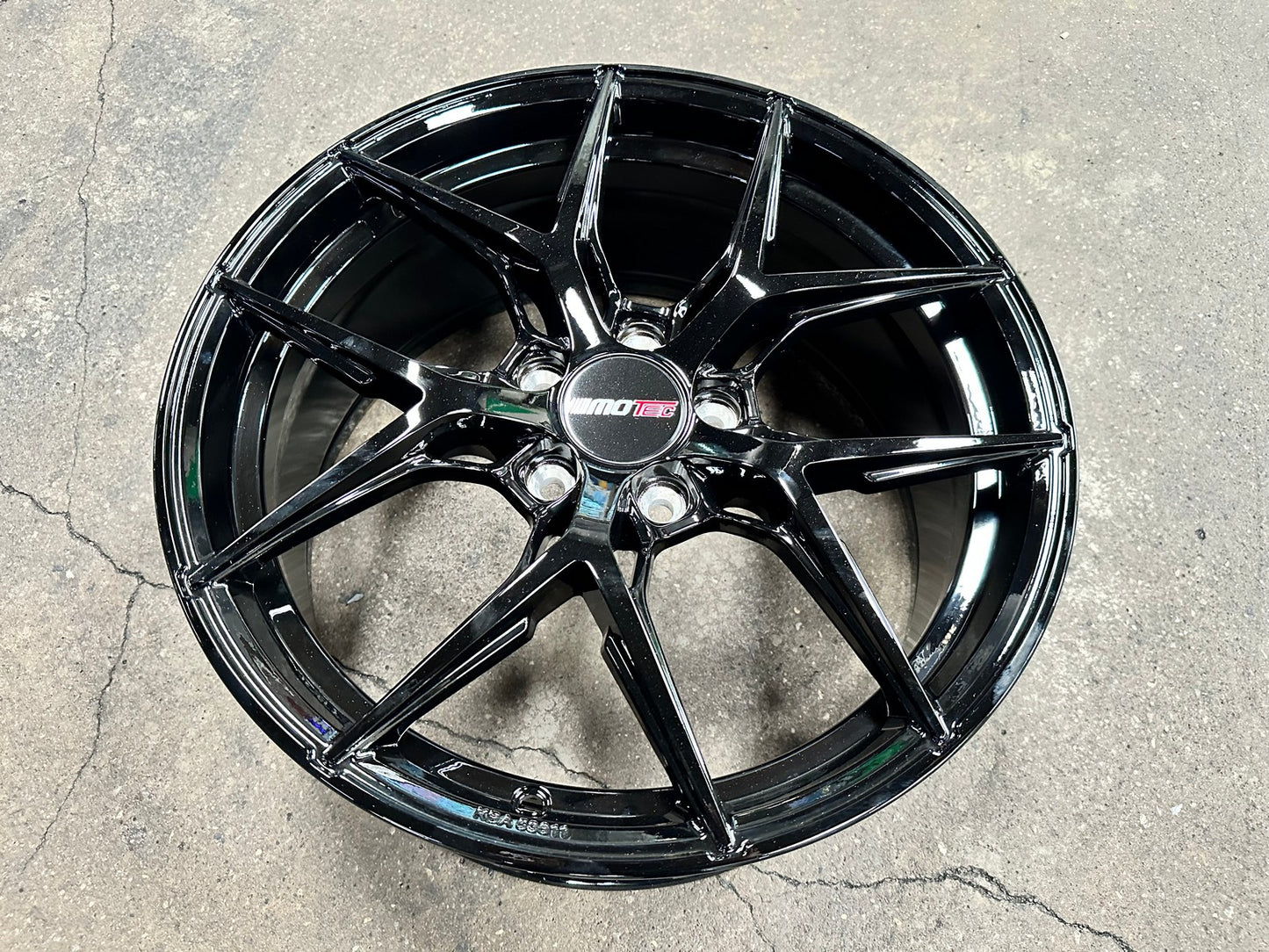 New 18X8 ET45 Motec MCR4 Rim (4 wheel) Gloss Black 5X112