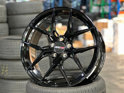New 19X8.5 ET45 Motec MCR4 Rim (4 wheel) Gloss Black 5X112