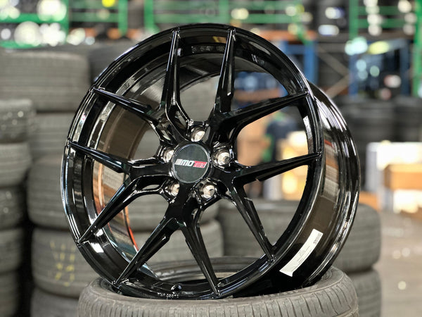 New 19X8.5 ET45 Motec MCR4 Rim (4 wheel) Gloss Black 5X112