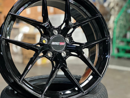 New 19X8.5 ET45 Motec MCR4 Rim (4 wheel) Gloss Black 5X112