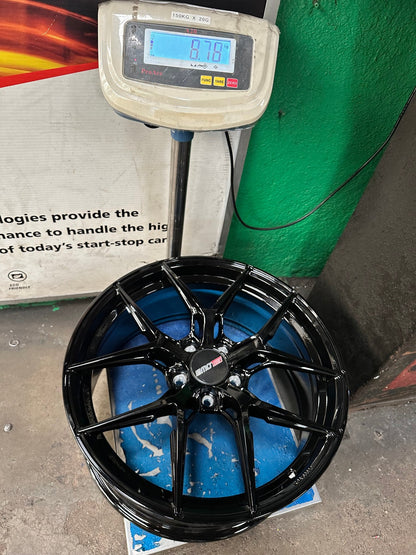 New 19X8.5 ET45 Motec MCR4 Rim (4 wheel) Gloss Black 5X112