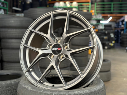 New 19X8.5 ET45 Motec MCR4 Rim (4 wheel) Matt Gunmetal 5X112