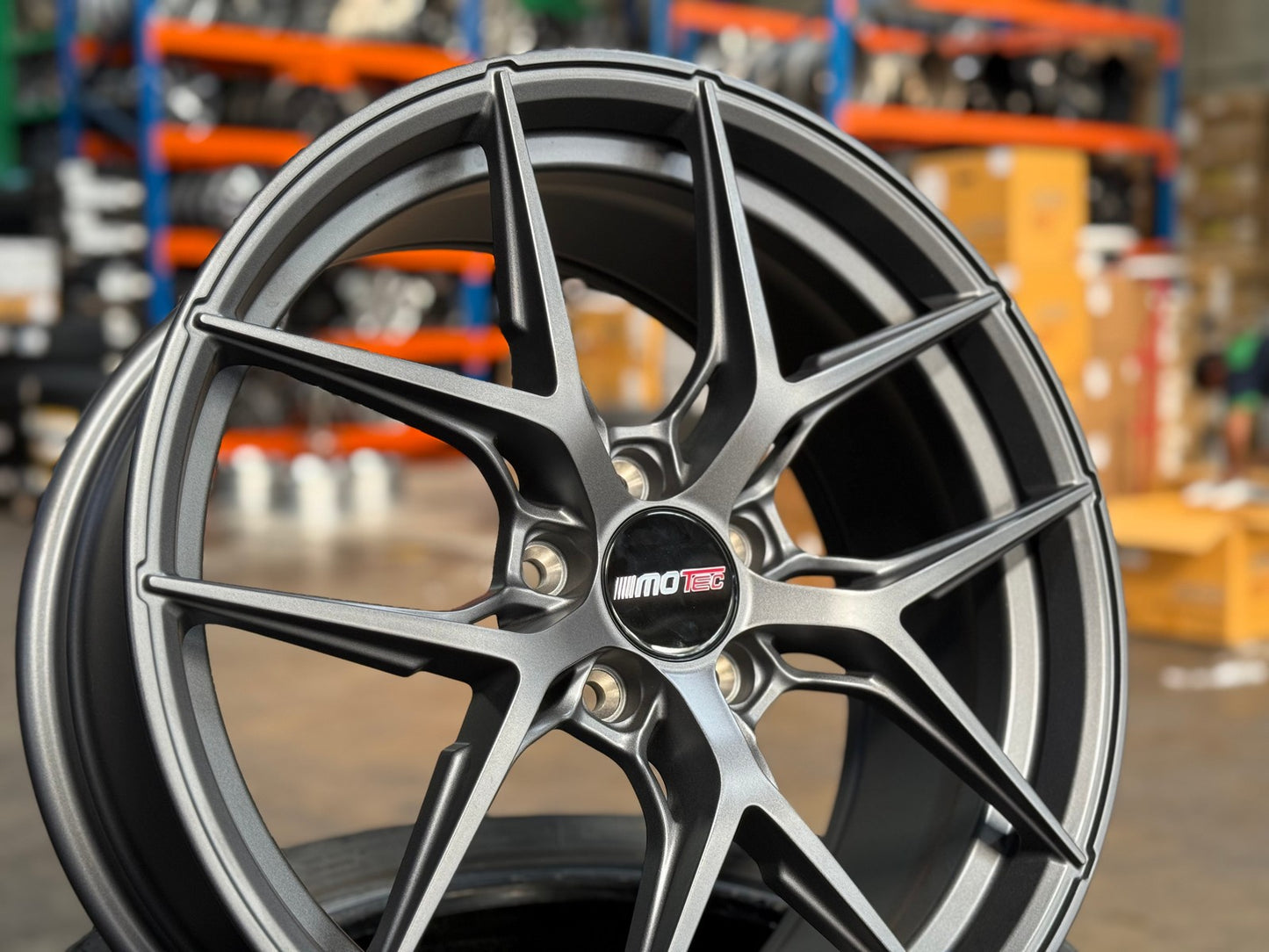 New 19X8.5 ET45 Motec MCR4 Rim (4 wheel) Matt Gunmetal 5X112